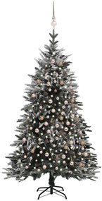 Umelý vianočný stromček s LED, sadou gúľ a snehom 240cm PVC+PE 3077883