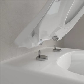 VILLEROY &amp; BOCH Avento WC sedátko s poklopom SlimSeat, s funkciou QuickRelease a Softclosing, biela alpská, 9M87S101