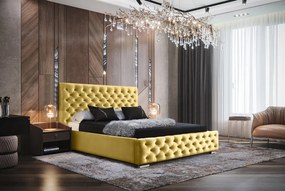 MANŽELSKÁ ČALÚNENÁ POSTEĽ BARON 200x200 S ROŠTOM CHESTERFIELD