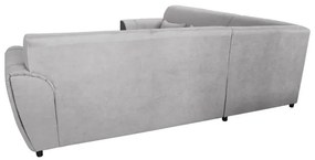 Rozkladacia rohová sedacia súprava VISEU do tvaru L s úložným priestorom, pravé prevedenie, šedá/čierna