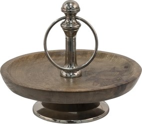 Dreveno-kovový servírovací 1-poschodový etažér Woodd - Ø21*17 cm