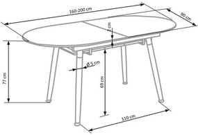 Jedálenský stôl Calia (biela + drevo). Vlastná spoľahlivá doprava až k Vám domov. 1048805
