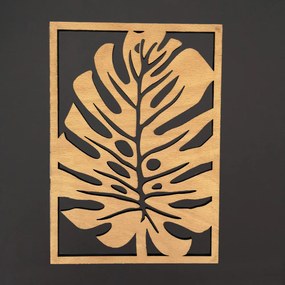 AMADEA Drevený obraz list monstery, rozmer 30 x 21 cm, český výrobok
