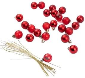 Vianočné guľky GERONI červené 714641 (24ks)