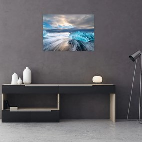 Sklenený obraz - Diamantová pláž (70x50 cm)