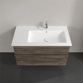 VILLEROY &amp; BOCH Venticello závesná skrinka pod asymetrické umývadlo (pravé), 2 zásuvky, 953 x 502 x 590 mm, Stone Oak, A92801RK