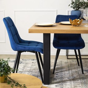 JAKS Jedálenská stolička Chic velvet modrá