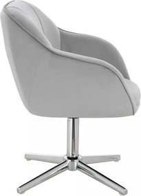 LuxuryForm DESIGN Stolička AVOLA VELUR na striebornom kríži - svetlo šedá