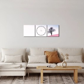 Obraz - Ružový sen (s hodinami) (90x30 cm)