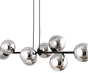 Luster na lanku ROSSI 8xE14/10W/230V čierna/šedá