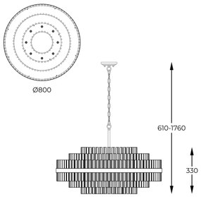 Zuma Line P0567-16A-2GAC - Luster na reťazi CONSTANTINOPLE 16xG9/28W/230V zlatá