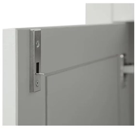 Svetlosivá vysoká uzamykateľná komoda z borovicového dreva 93x150 cm Eva – WOOOD