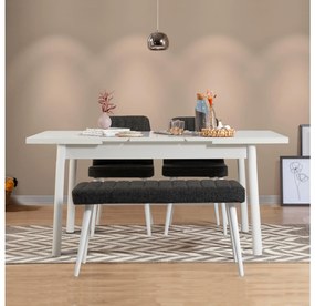 Jedálenský set Dobuse 2 (biela + antracit) (pre 4 osoby). Vlastná spoľahlivá doprava až k Vám domov. 1093787