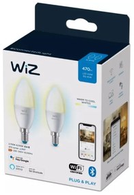 SADA 2x LED Stmievateľná žiarovka C37 E14/4,9W/230V 2700-6500K CRI 90 Wi-Fi - WiZ