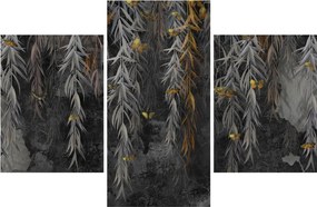 Obraz - Vŕbové vetvičky v čiernom pozadí (90x60 cm)