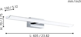 Eglo 33767-LED RGBW Kúpeľňové osvetlenie TABIANO-C LED/15,6W/230V 60,5cm IP44+DO