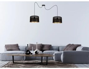 Luster na lanku ALDO 2xE27/60W/230V pavúk čierna