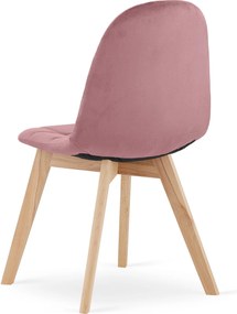 AKCIA Tmavoružová zamatová jedálenská stolička BORA II. akosť