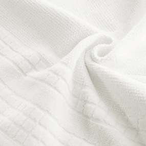 Biely uterák CUBA so zvýrazneným károvaným okrajom Rozmer: 70 x 140 cm