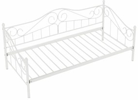 Kovová jednolôžková posteľ s roštom Daina 90x200 cm - biela