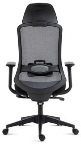 Kancelárska ergonomická stolička BULMA — sieťovina / látka, čierna