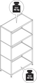 Kovový regál »CN3« s 3 priehradkami