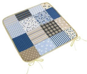 Bellatex Sedák Adela hladký Patchwork modrá, 40 x 40 cm