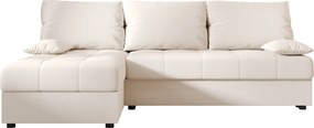 Rozkladacia obojstranná sedacia súprava do L VENORIA SLIM 200x143 cm, krémová + 2 vankúšiky ZDARMA