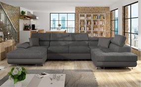 Rohová sedacia súprava Alvin Bis, Dostupné poťahy: ekokoža Soft 029 + Uttario Velvet 2971 + kunstleder Soft 029, Strana: Pravá - U