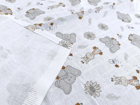 Bavlnená plienka Sloník a žirafka | 90x100