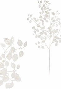 Súprava umelých vetvičiek Lunária, 2 ks, biela, srienistá, 85 cm