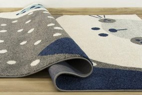 Detský koberec EMILY KIDS 2323A Zajac tyrkysový / tmavý sivý
