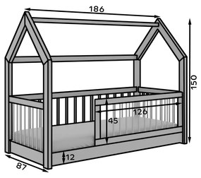 DETSKÁ DOMČEKOVÁ POSTEĽ STELLA 180 x 80 BOROVICA