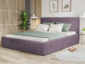 Posteľ Inez 180x200 cm, púdrovo fialová štrukturovaná látka