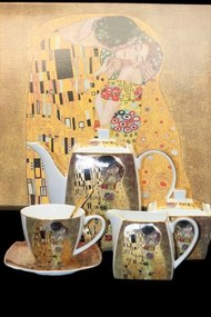 Porcelánový 21 dielny set na kávu alebo čaj,Gustav Klimt  The Kiss, Queen Isabell, 16445