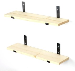 Súprava 2 nástenných políc LAM 60 cm dub