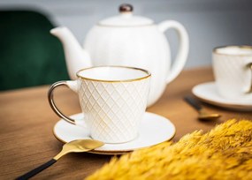 Keramická šálka s podšálkou Queen3 210 ml