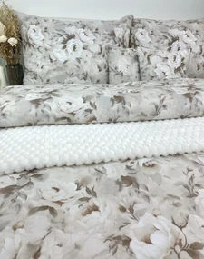 INTERMEDIC SK Posteľná obliečka Hnedé Pivónie 140x200/70x90 cm