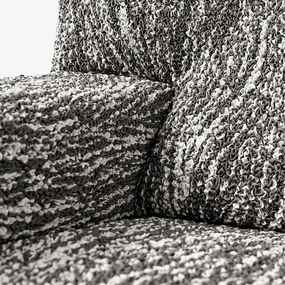 Bielastické poťahy UNIVERSO NOVÉ žíhané čiernobiele kreslo ušiak (š. 60 - 110 cm)