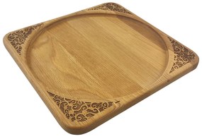 AMADEA Podnos štvorcový gravír ornament, dĺžka 30 cm, český výrobok