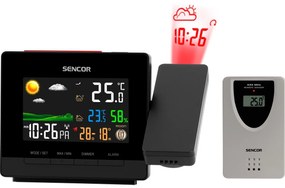 Sencor SWS 5400 meteostanica s projekciou a bezdrôtovým snímačom, čierna