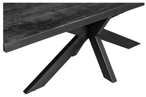 Jedálenský stôl z mangového dreva Memphis Black 200x100 cm obdĺžnik Mahom