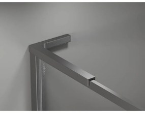 Mexen, Mexen Kioto-XF L sprchová stena s rámom 60 x 202 cm, priehľadná 10 mm, pištoľový kov - 800-060-174-95-00-XF