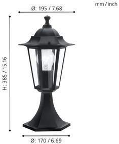 EGLO 22472 - Vonkajšia lampa LATERNA 4 1xE27/60W čierna IP44