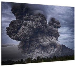 Sklenený obraz - Sopečná erupcia (70x50 cm)