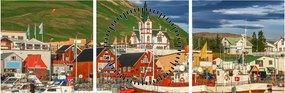 Obraz - Húsavík (s hodinami) (90x30 cm)