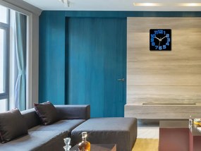 Nástěnné hodiny Logic černo-modré