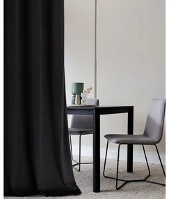 Room99 Hotový záves na páske CHARMY Jednofarebný Velúrový Zatemňovací Farba: Čierna, Veľkosť: 140 x 260 cm