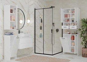 Spodná kúpeľňová skrinka s košom na bielizeň Nina 35 cm biela