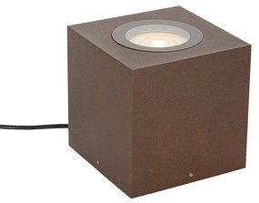 Priemyselné záhradné reflektorové svetlo hrdzavohnedé štvorcové IP65 AR111 - Lennard